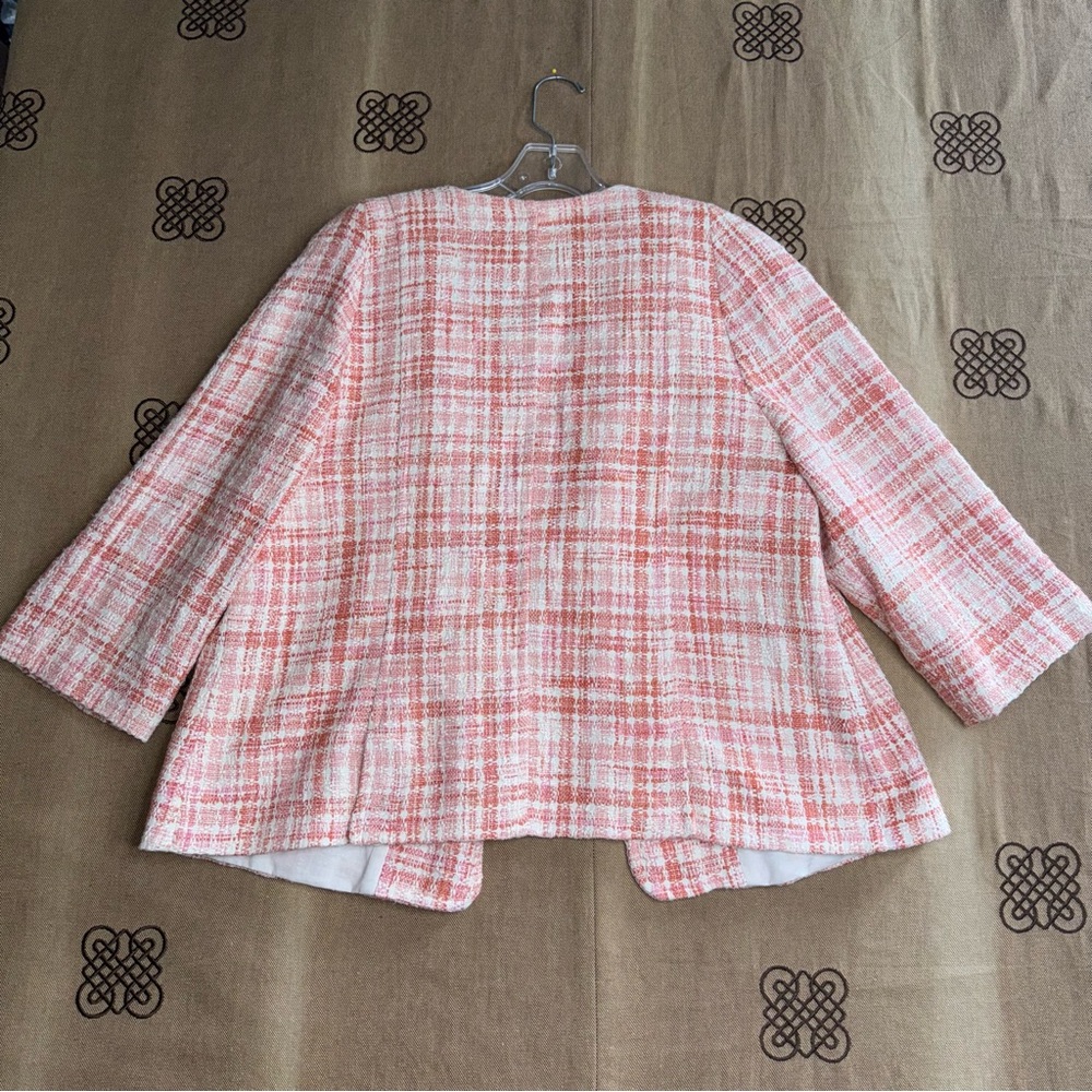 Talbots NWT! Tweed V-Neck Open Classic Career Blazer Jacket - Picture 11 of 16